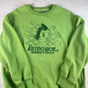 Donsmoke Anime Green Astro Boy Graphic Sweatshirt XL. Streetwear Manga.